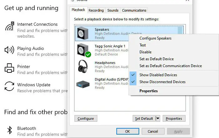 Set Default Speaker