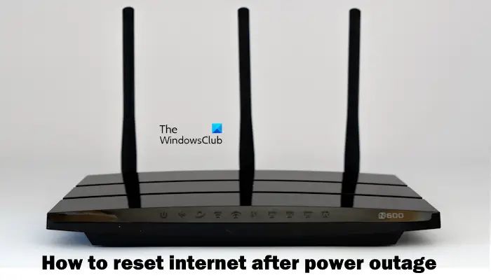How to reset internet after power outage