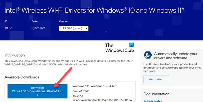 Intel Wi-Fi driver download