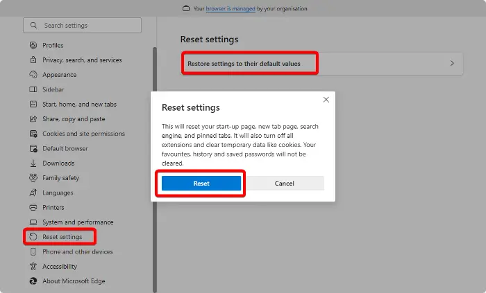 Microsoft Edge Modify option greyed out
