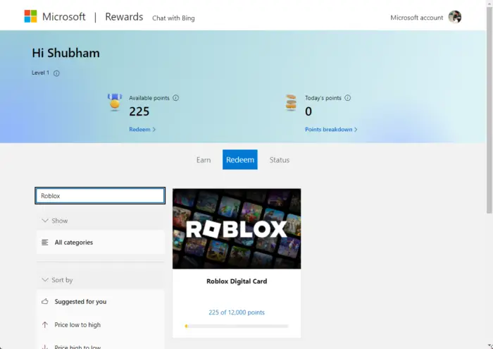 Roblox Digital Card