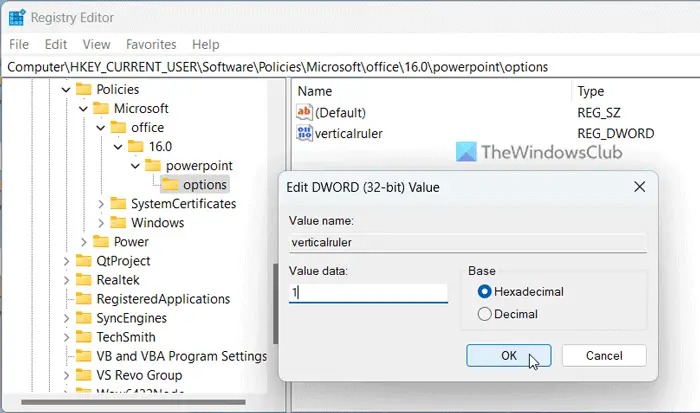 How to show or hide vertical ruler in PowerPoint